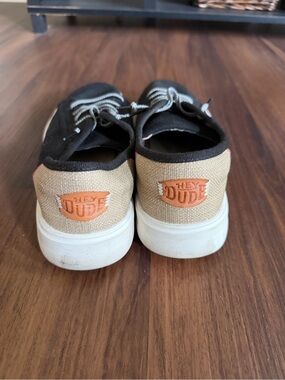 Hey Dude Two-Tone Canvas Sneakers in Black and Tan